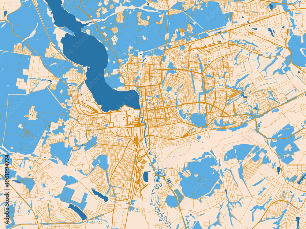 Naklejka premium Izhevsk – street map, Russian Federation