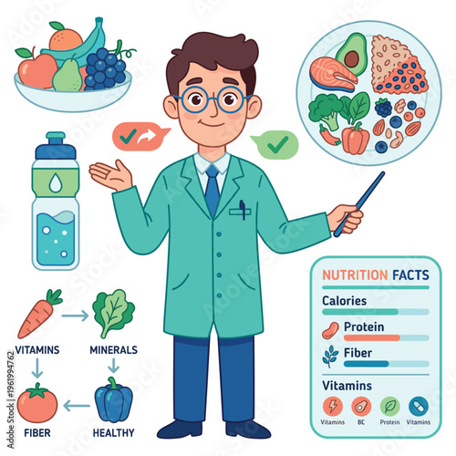 Professional Medical Doctor Explains Healthy Eating and Nutrition Science for Optimal Healthcare and Clinical Wellness