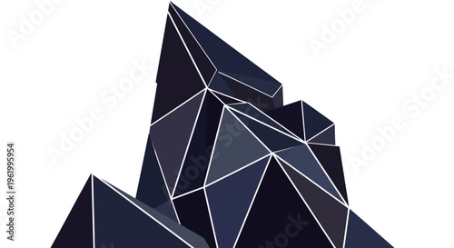 Abstract Geometric Mountain Peak - Low Poly 3D Rendering