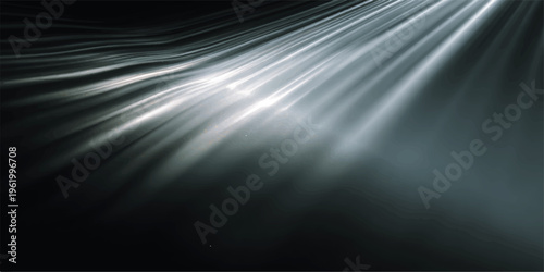 Abstract blue light rays over ocean waves with smooth underwater motion