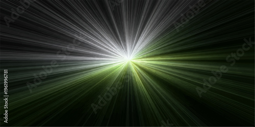 Abstract blue cosmic light burst with glowing rays and energy beams