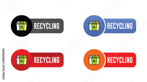 Recycling Logo Designs with Color Variations