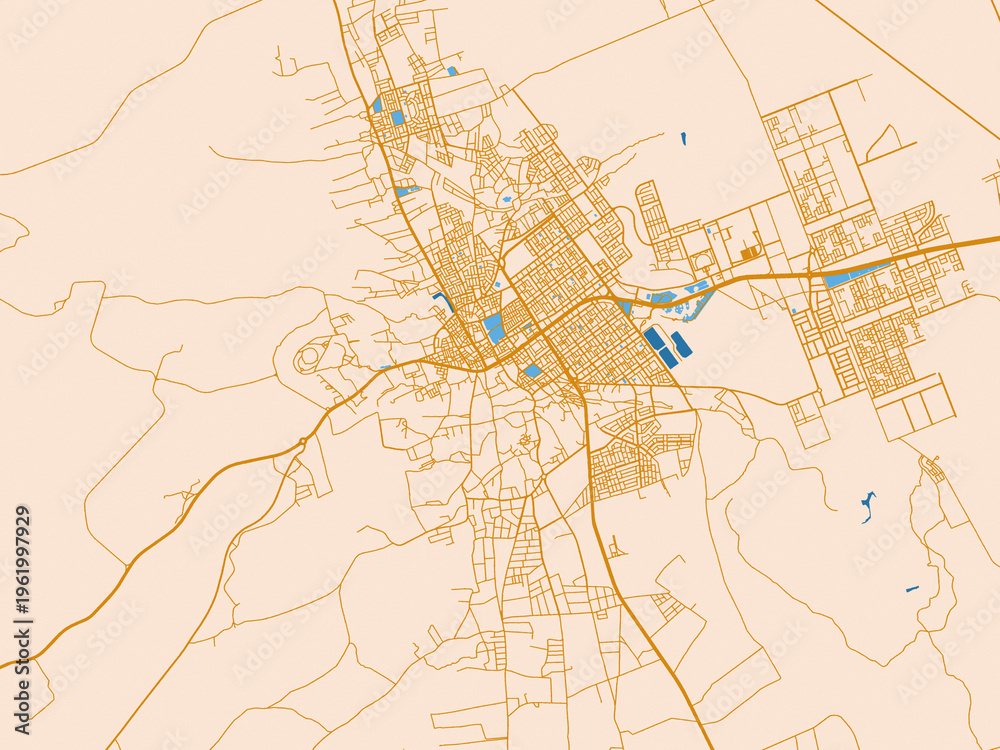 Fototapeta premium Street network map — Az Zulfi, Saudi Arabia