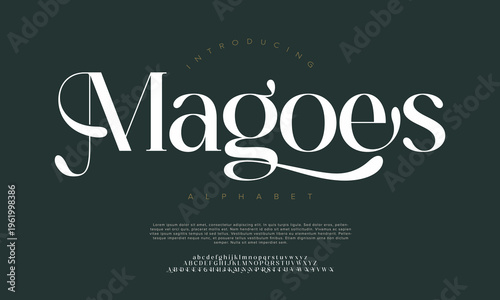Foto Elegant alphabet letters font and number