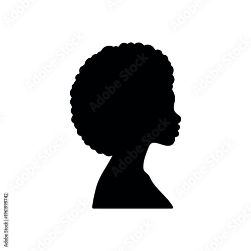African women silhouette icon vector illustration on white background