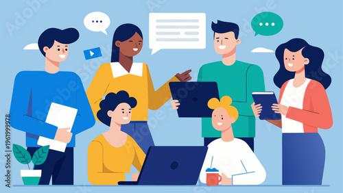 Business team, collaboration, office work, communication icons