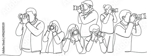 group of photographers taking pictures