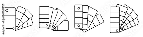 Four different illustrations of color palette fans for creative design inspiration