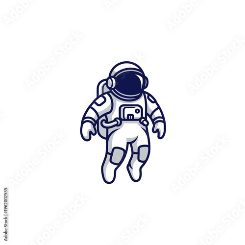 Cute Cartoon Astronaut Floating in Space.