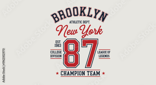 Modern Emblem with Champion Text Against Gradient Background suitable for sports apparel, event promotion, and branding campaigns.