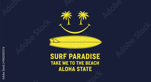 Modern Surfboard with Vibrant Design against Gradient Background concept for travel ads, vacation promotions and summer event posters.