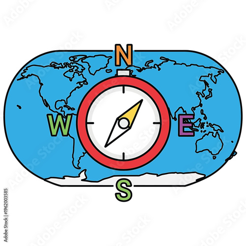 Compass Navigation Direction Indicator Tool.