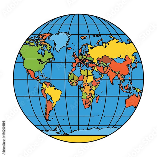 Globe Earth Map World Illustration.