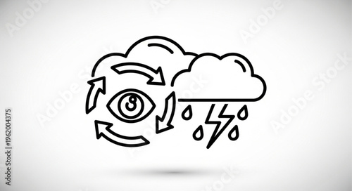 Eye Vision Stormy Weather Cycle Symbol.