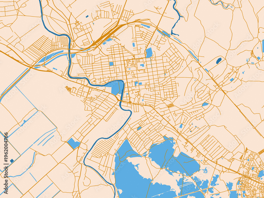 Fototapeta premium Urban map of Pavlohrad, Ukraine
