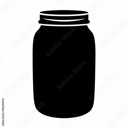 Simple elegant black mason jar silhouette for your creative projects