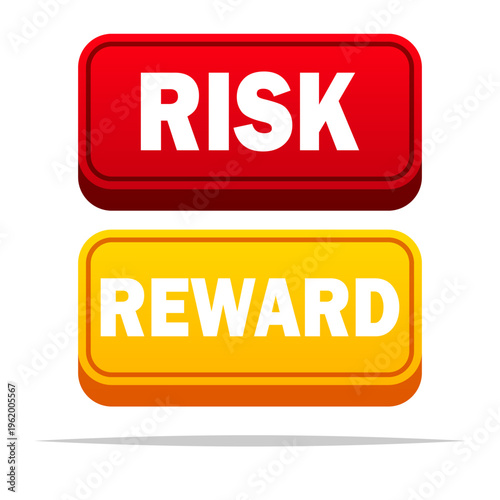 Risk reward button choice vector isolated illustration