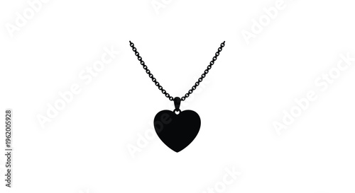 A delicate silver chain necklace with a heart shaped pendant silhouette