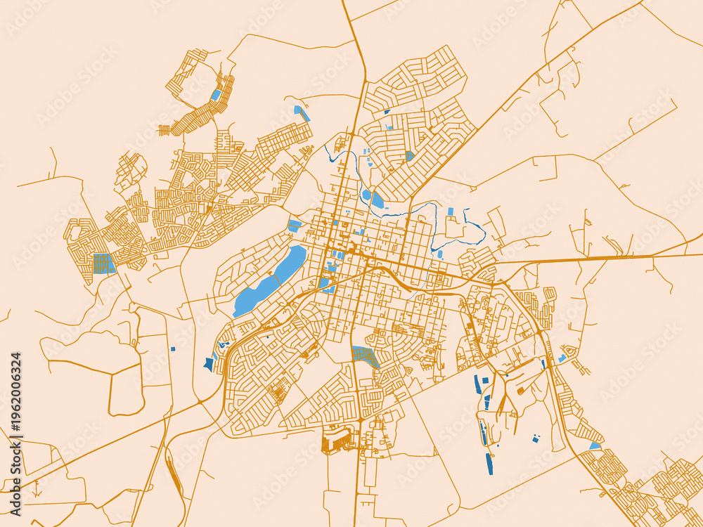 Fototapeta premium Urban map of Middelburg, South Africa
