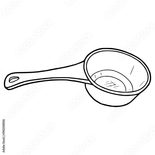 plastic sieve illustration hand drawn outline vector