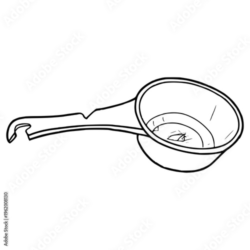 broken plastic sieve illustration hand drawn outline vector