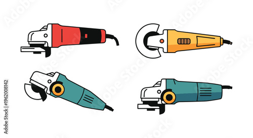 Angle Grinder Line art vector modern abstract pattern illustration