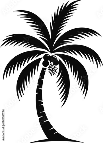 tropical palm tree silhouette vector beach summer illustration island paradise vacation ocean ocean sky travel nature design coconut tree island holiday vibes