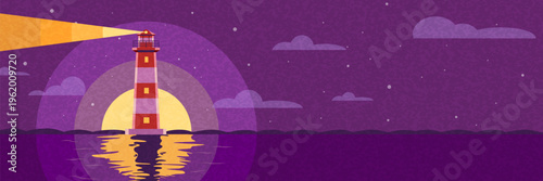 Summer banner set with beach, lighthouse and travel scenes in pastel style.