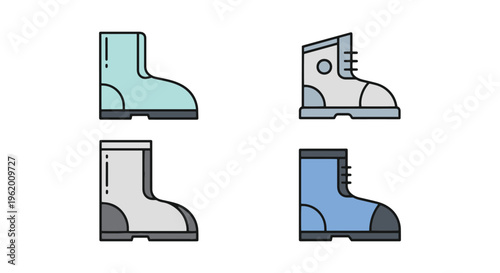 Cleanroom Boots Line art clean abstract minimal illustration
