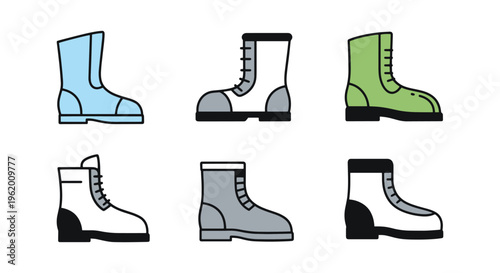 Cleanroom Boots Line art minimal modern abstract vector