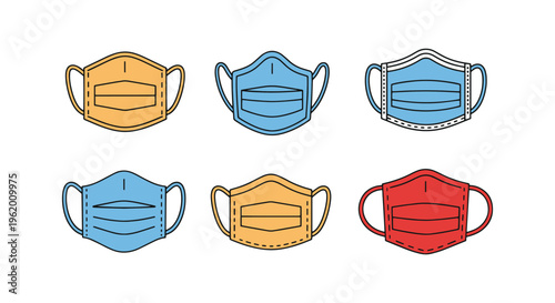 Cleanroom Mask Line art vector creative color pattern illustration