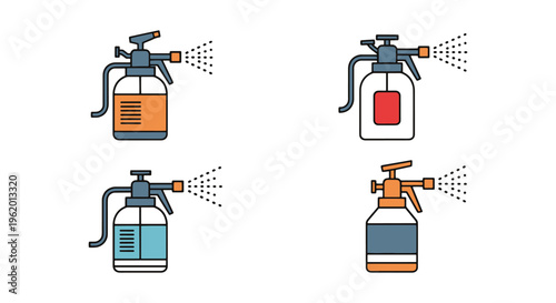 Chemical Sprayer Line art simple illustration vector
