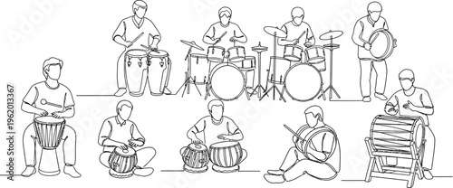 drummers playing different drums