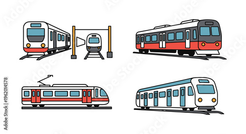 commuter rail Line art vector minimal abstract