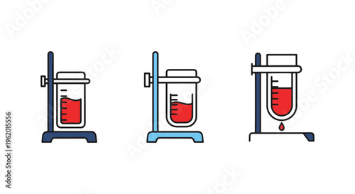 Burette Line art vector set creative simple illustration