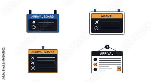 arrival board Line art vector abstract clean shape illustration