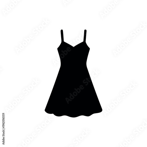 Sun dress silhouette icon vector illustration on white background
