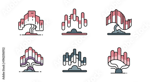 Aurora Plasma Glow Line art minimal abstract clean vector