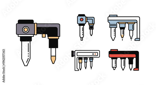 Automated Pipetting System abstract line design vector