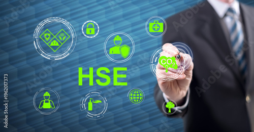 Man touching a hse concept