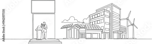 cityscape with billboard and buildings