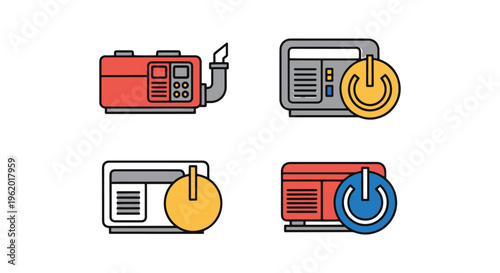 Backup Generator Line art creative abstract clean shapes