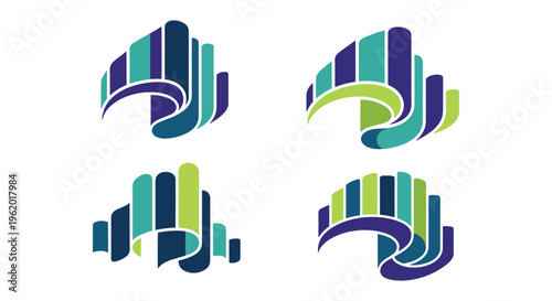 Aurora Radiance Line art abstract modern creative illustration