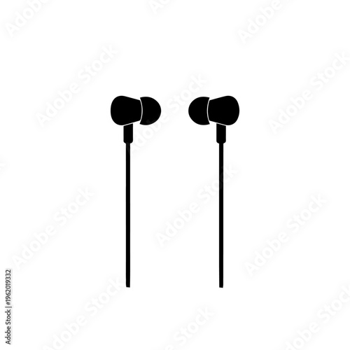 Wireless Earbuds Vector Icon – Modern Bluetooth Earphones with Charging Case Flat Illustration