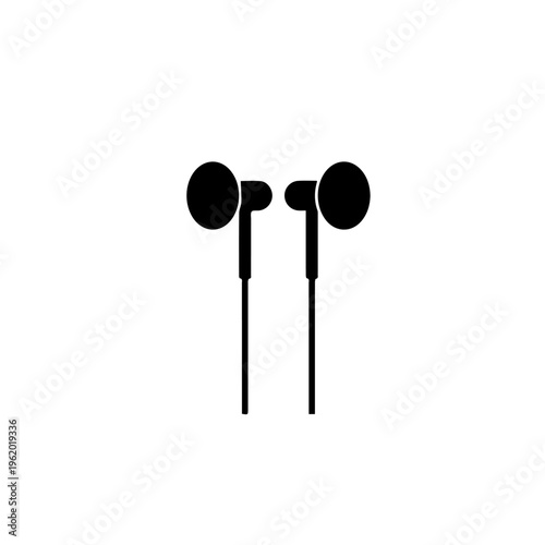 Wireless Earbuds Vector Illustration – Modern Bluetooth Earphones Flat Icon with Charging Case