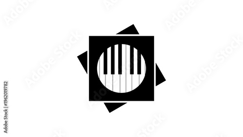 Piano Orchestra symbol, black isolated silhouette