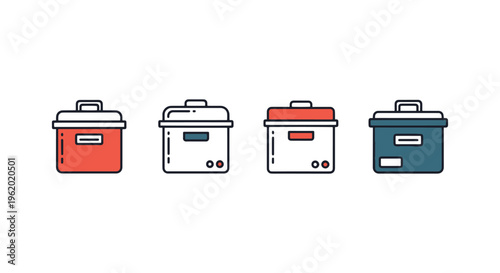 Cryogenic Storage Box Line art abstract minimal illustration
