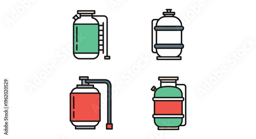 Cryogenic Tank Line art vector creative abstract color design