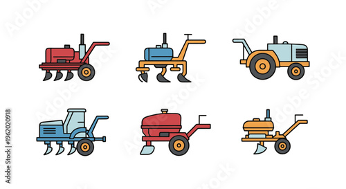 Cultivator Line art vector simple abstract