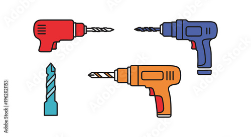 Drill Bit Line art vector set creative abstract minimal illustration